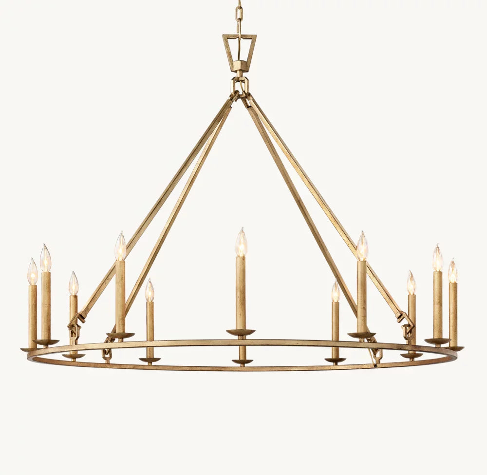19TH C. ENGLISH OPENWORK ROUND CHANDELIER 50" - Zonesus