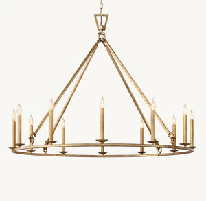 19TH C. ENGLISH OPENWORK ROUND CHANDELIER 50" - Zonesus