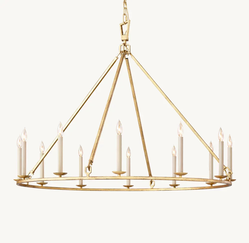 19TH C. ENGLISH OPENWORK ROUND CHANDELIER 50" - Zonesus