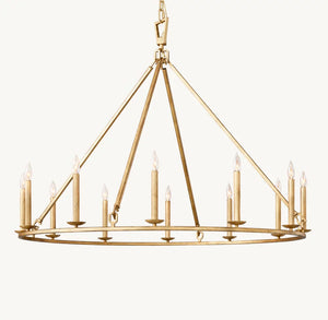 19TH C. ENGLISH OPENWORK ROUND CHANDELIER 50" - Zonesus