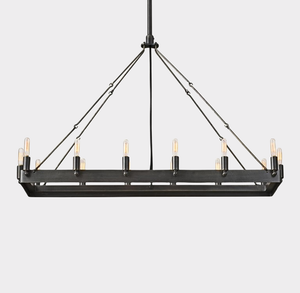Vintage Filament Rectangular Chandelier - Zonesus