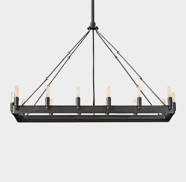 Vintage Filament Rectangular Chandelier - Zonesus