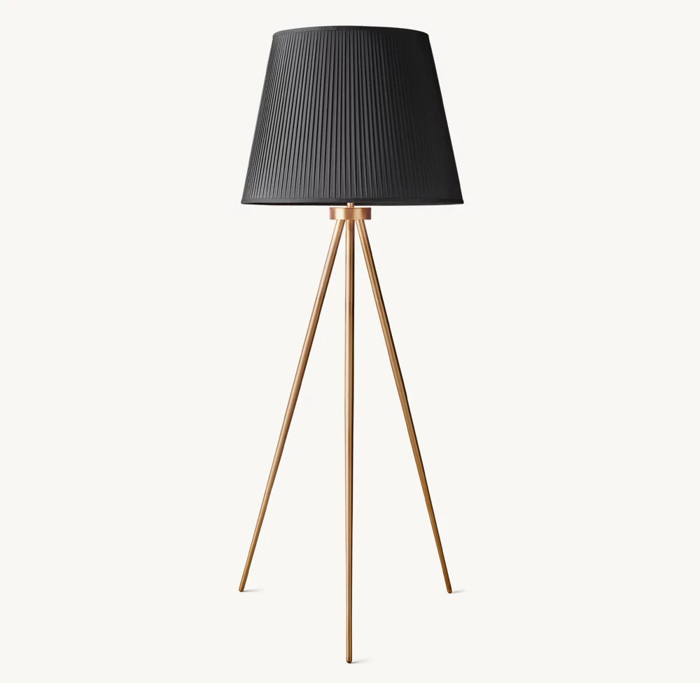 Reed Pleated Silk Shade Floor Lamp - Zonesus