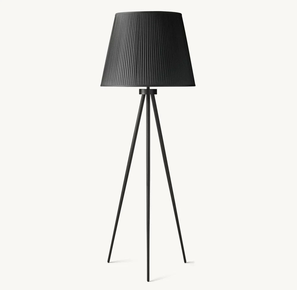Reed Pleated Silk Shade Floor Lamp - Zonesus