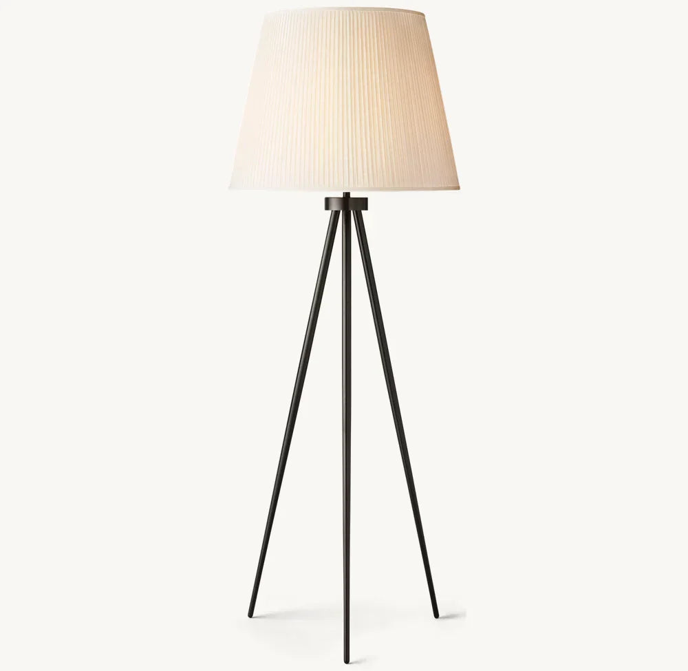Reed Pleated Silk Shade Floor Lamp - Zonesus