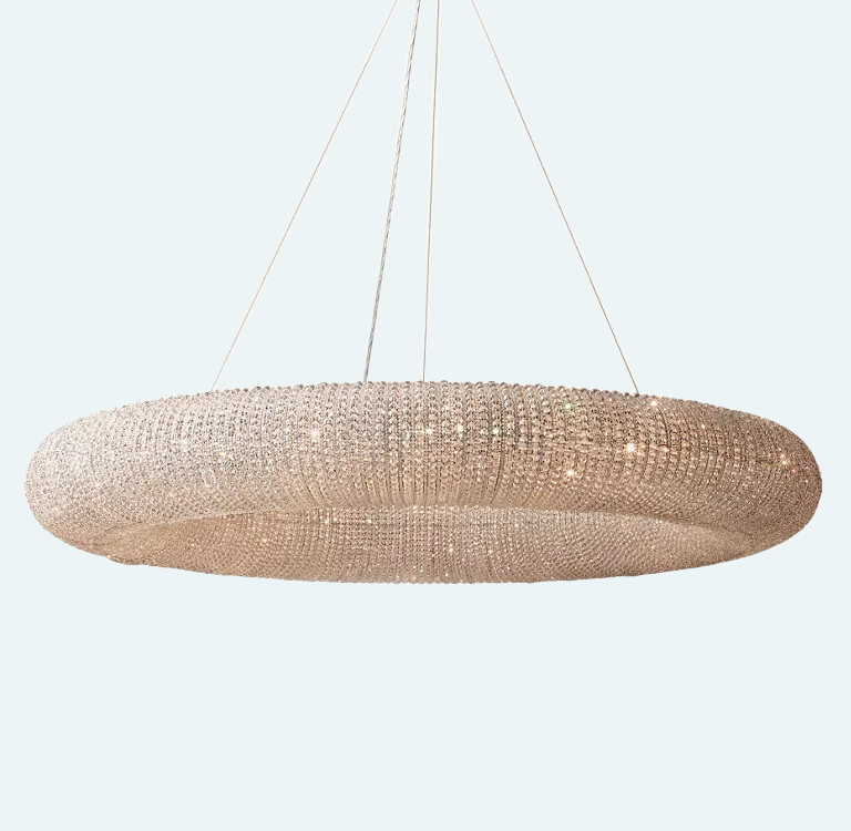Halo Clear Crystal Ring Chandelier - Zonesus