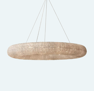 Halo Clear Crystal Ring Chandelier - Zonesus