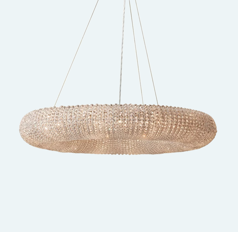 Halo Clear Crystal Ring Chandelier - Zonesus