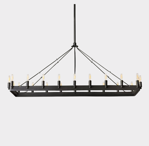 Vintage Filament Rectangular Chandelier - Zonesus