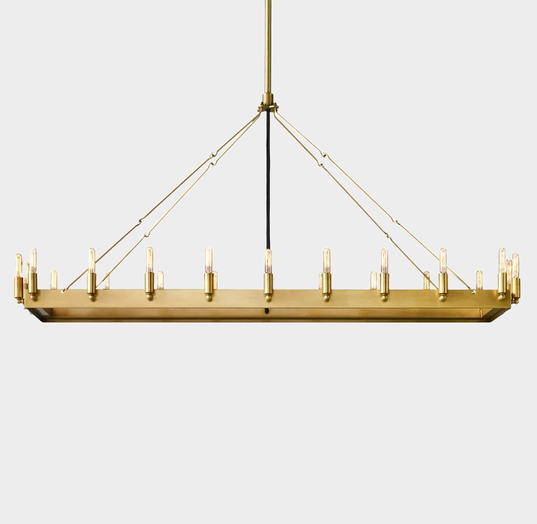 Vintage Filament Rectangular Chandelier - Zonesus