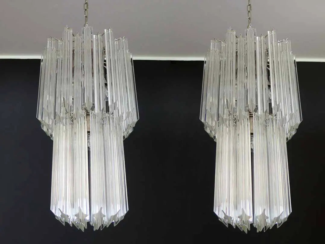 Murano Chandelier – Quadriedri – 46 prisms – Transparent - Zonesus