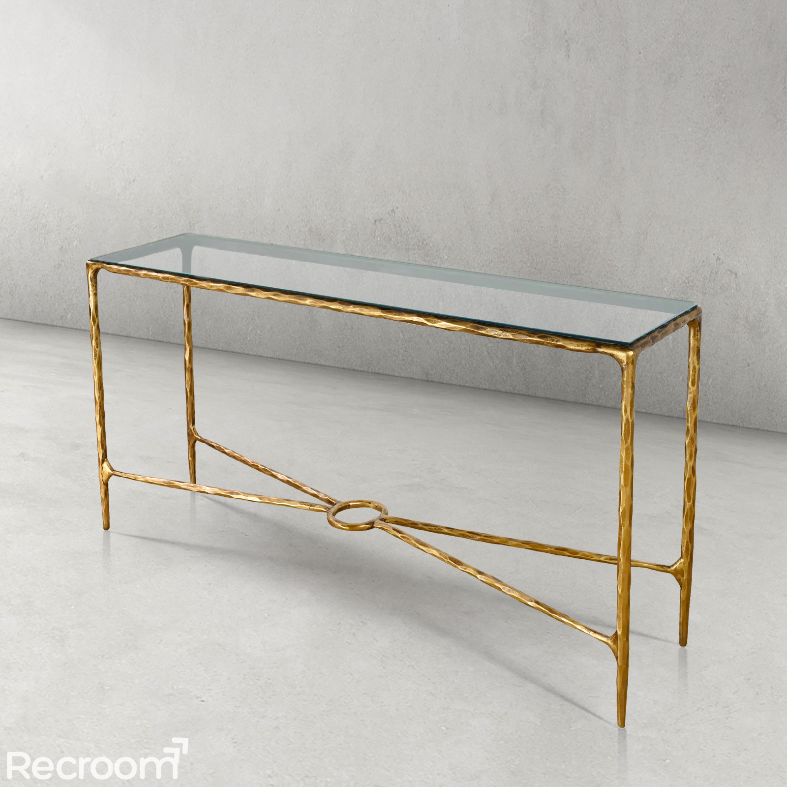 Thaddeo Rectangle Glass Console Table 60" 72" - Zonesus