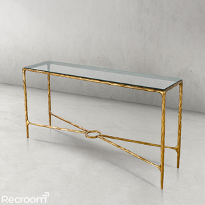 Thaddeo Rectangle Glass Console Table 60" 72" - Zonesus