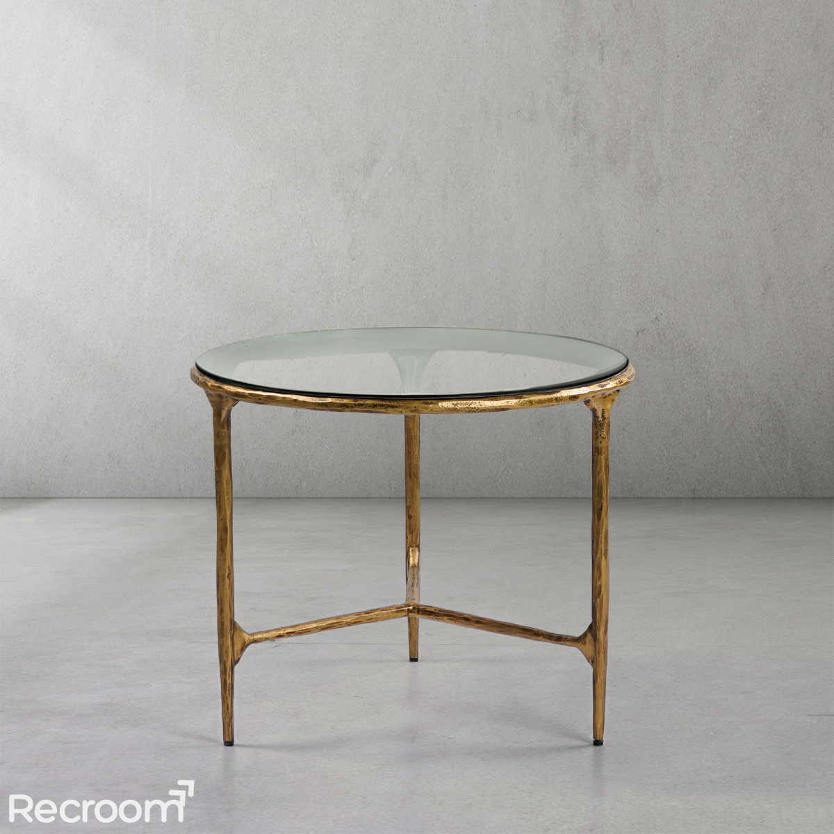 Thaddeo Glass Round Coffee Table 3 Legs 35" - Zonesus