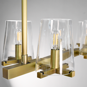 Pauillyc Clear Glass Linear Chandelier 49" 60" - Zonesus