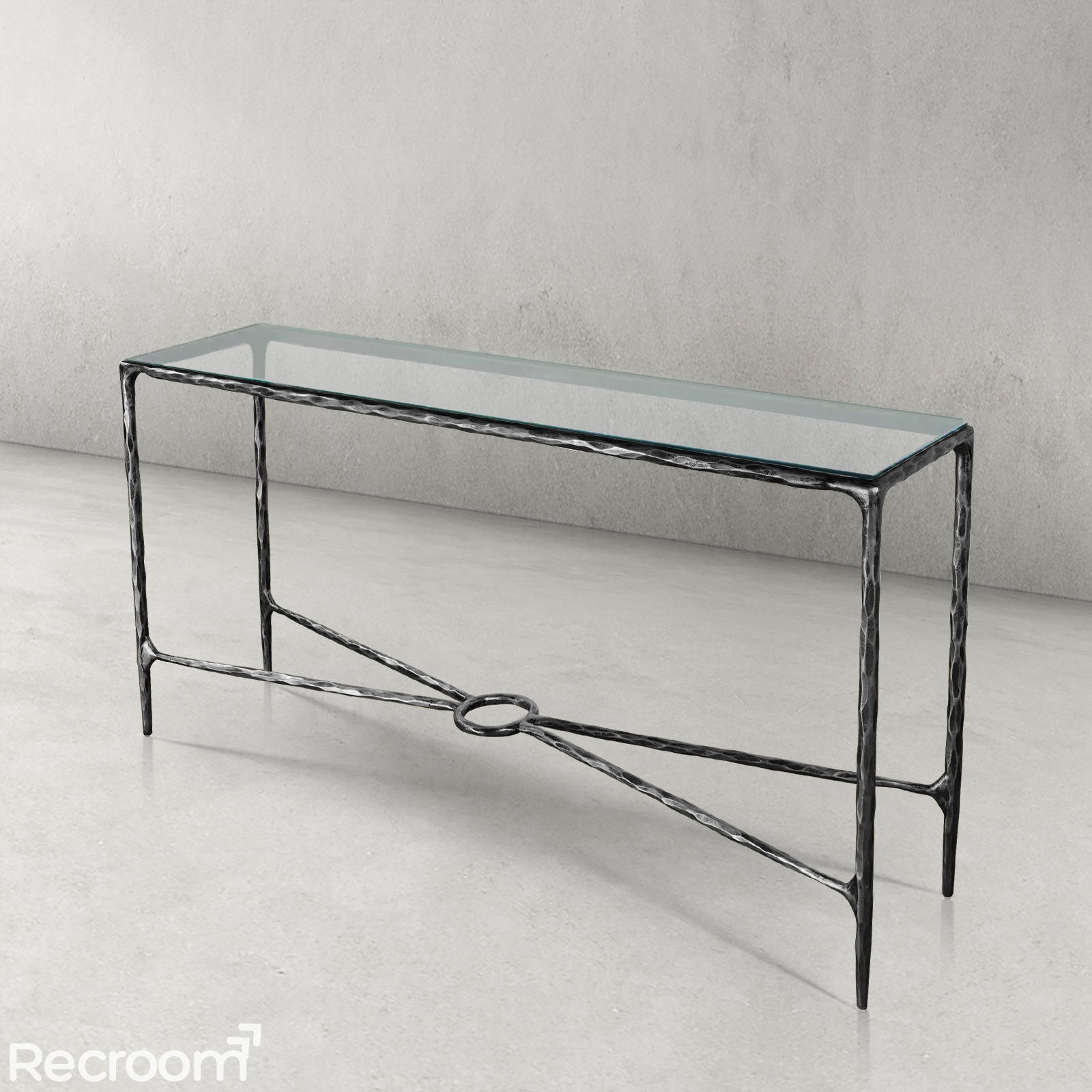 Thaddeo Rectangle Glass Console Table 60" 72" - Zonesus