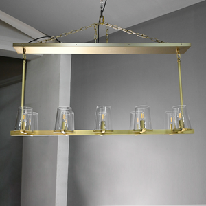 Pauillyc Clear Glass Linear Chandelier 49" 60" - Zonesus