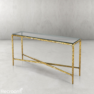 Thaddeo Rectangle Glass Console Table 60" 72" - Zonesus