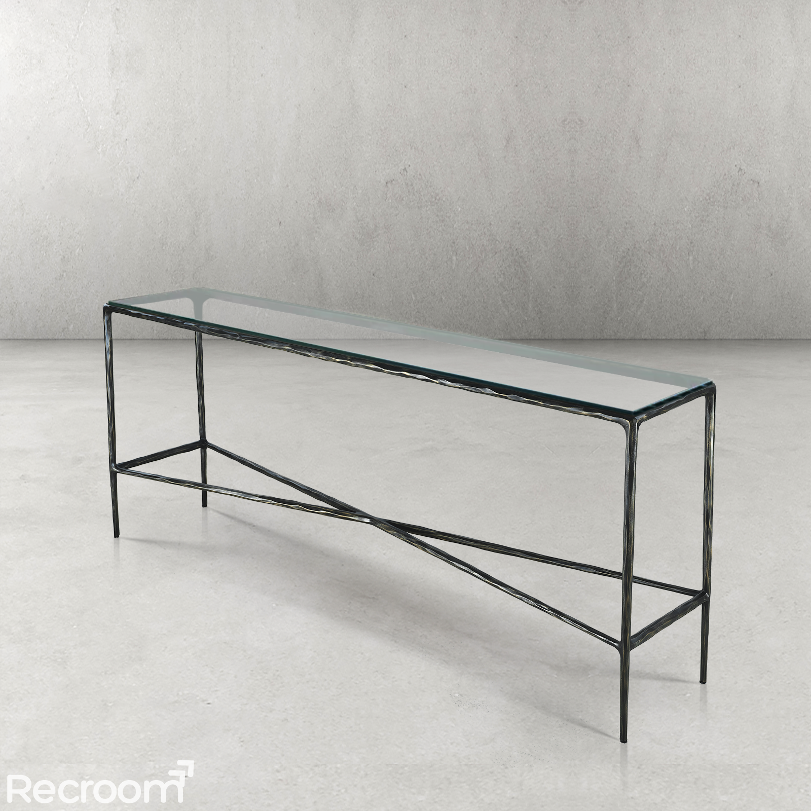 Thaddeo Rectangle Glass Console Table 60" 72" - Zonesus