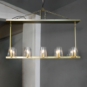 Pauillyc Clear Glass Linear Chandelier 49" 60" - Zonesus