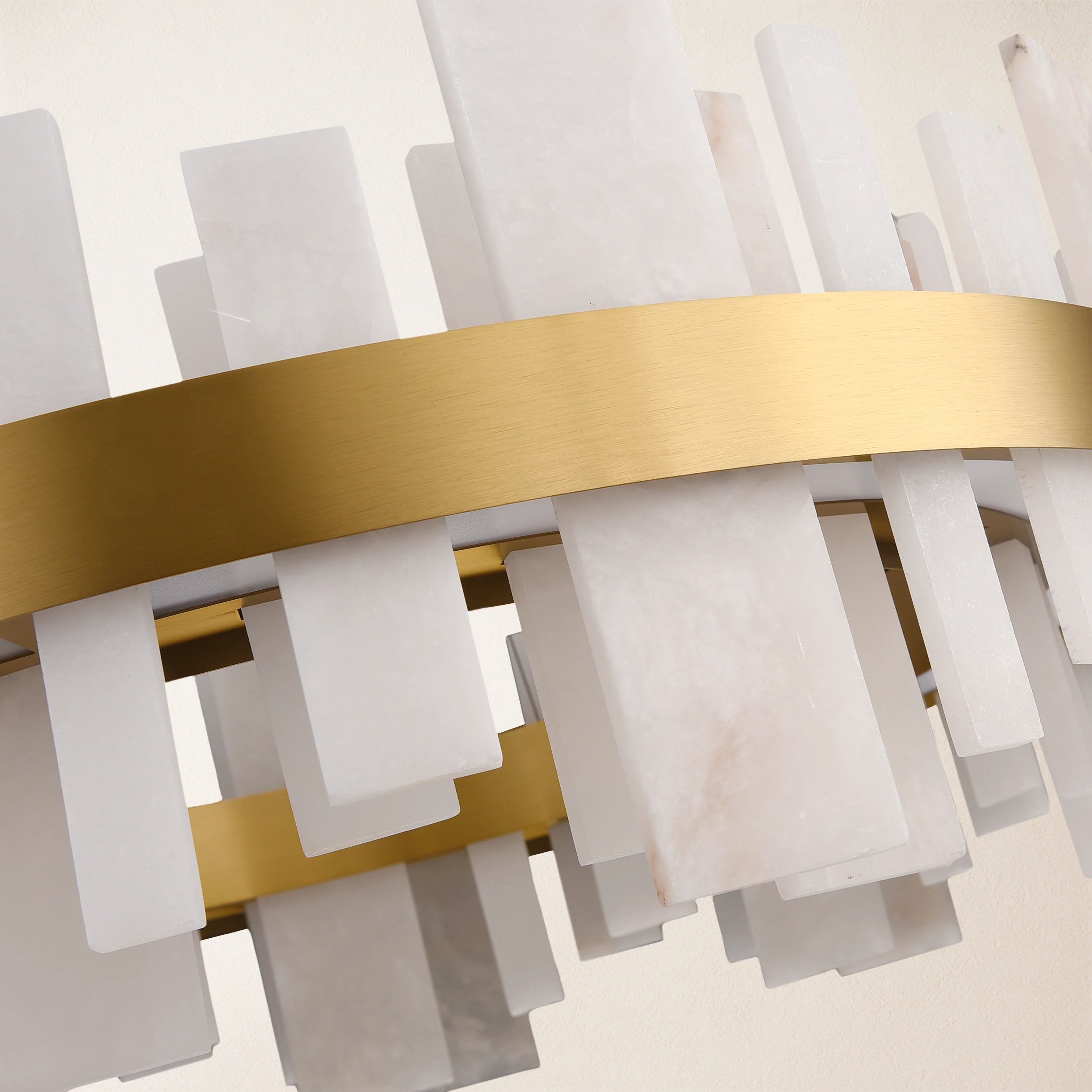 Nocturne Alabaster Round Chandelier 24"#Finish_Gold