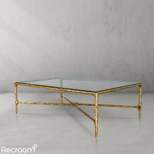 Thaddeo Rectangle Glass Coffee Table - Zonesus