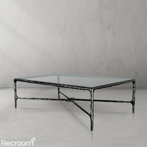 Thaddeo Rectangle Glass Coffee Table - Zonesus