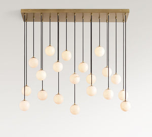Raina Alabaster Linear Multi Globe Chandelier (46") - Zonesus
