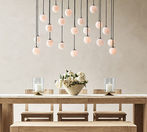 Raina Alabaster Linear Multi Globe Chandelier (46") - Zonesus