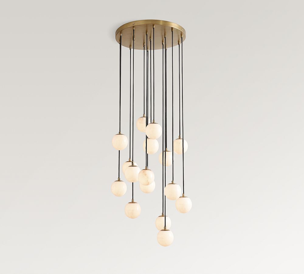 Raina Alabaster Multi Globe Chandelier (19") - Zonesus