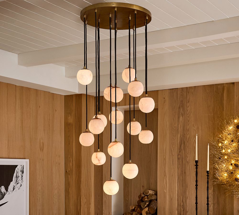 Raina Alabaster Multi Globe Chandelier (19") - Zonesus