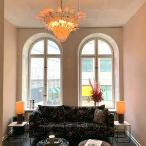 Murano Chandelier – Palmette – 58 glass – Pink - Zonesus