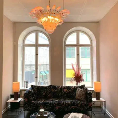 Murano Chandelier – Palmette – 58 glass – Pink - Zonesus