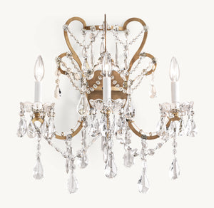 Manor Court Crystal 3-Arm Sconce - Zonesus