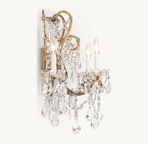 Manor Court Crystal 3-Arm Sconce - Zonesus