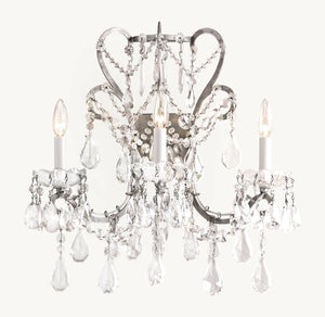 Manor Court Crystal 3-Arm Sconce - Zonesus