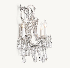 Manor Court Crystal 3-Arm Sconce - Zonesus