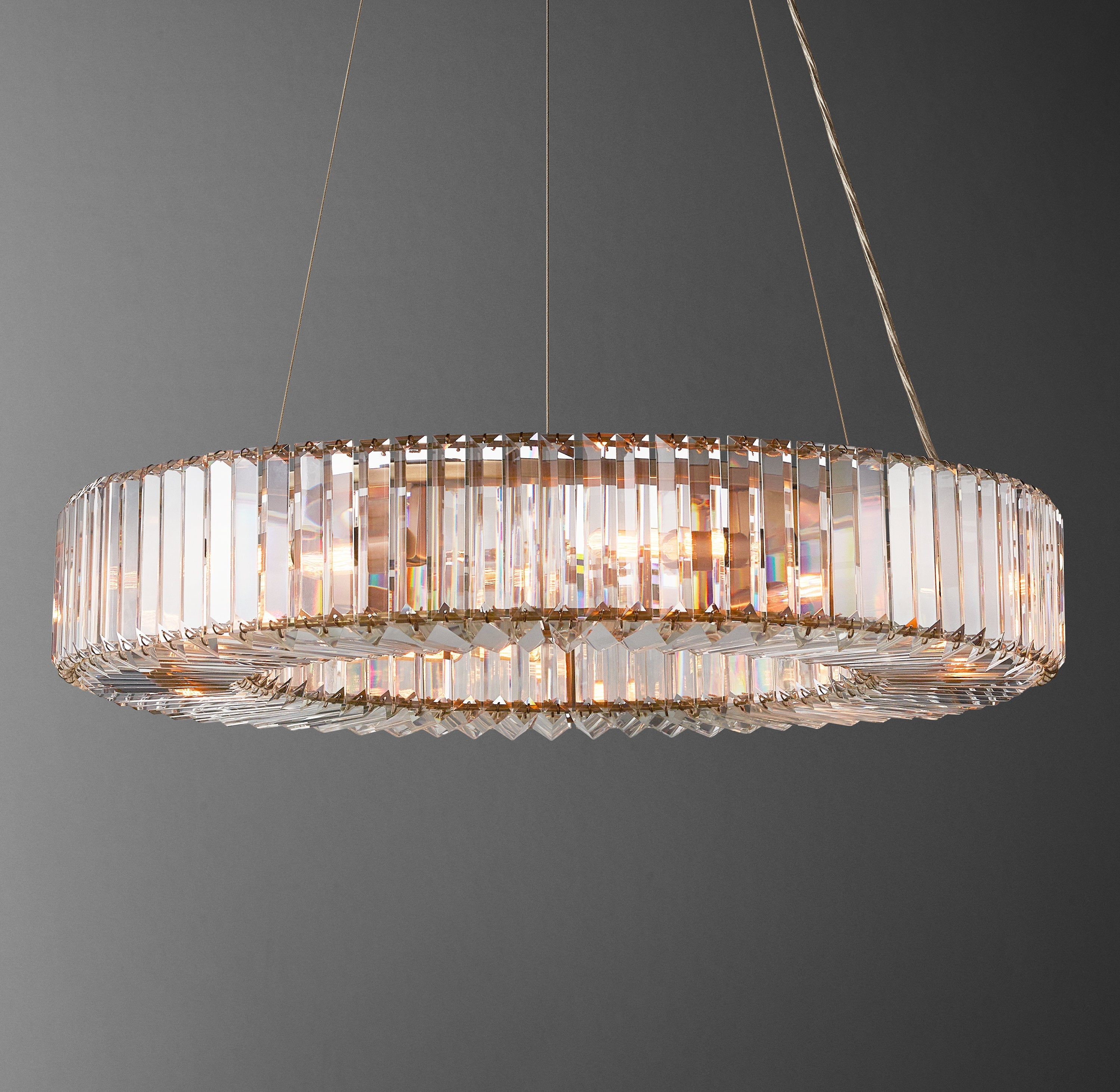 Elliana Crystal Small Halo Pendant 28"D - Zonesus