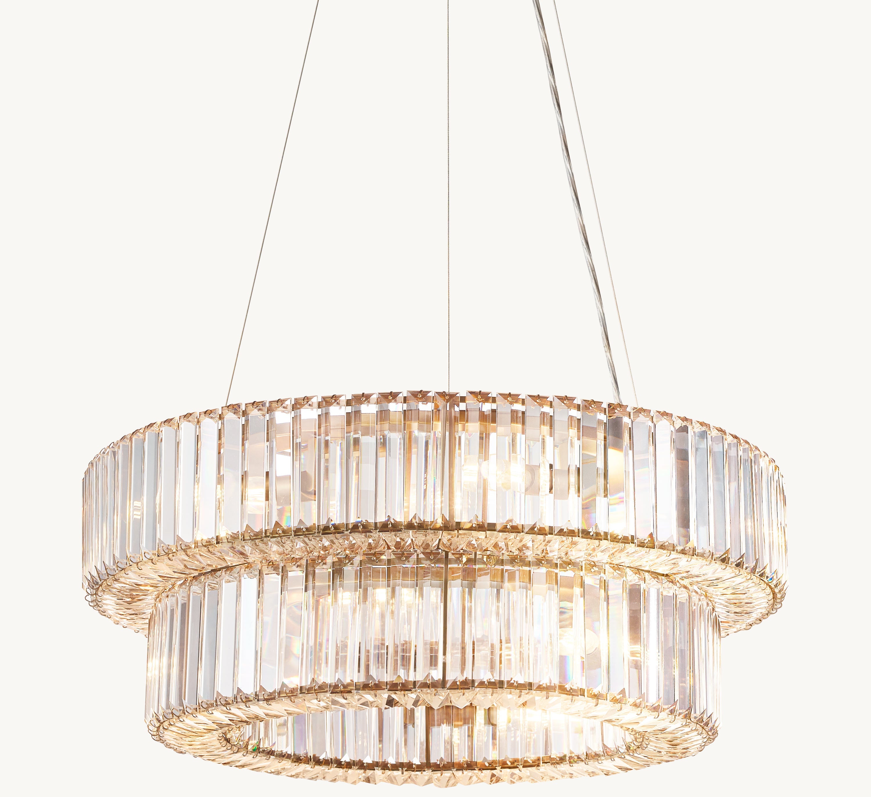 Elliana Tiered Crystal Pendant 26"D - Zonesus