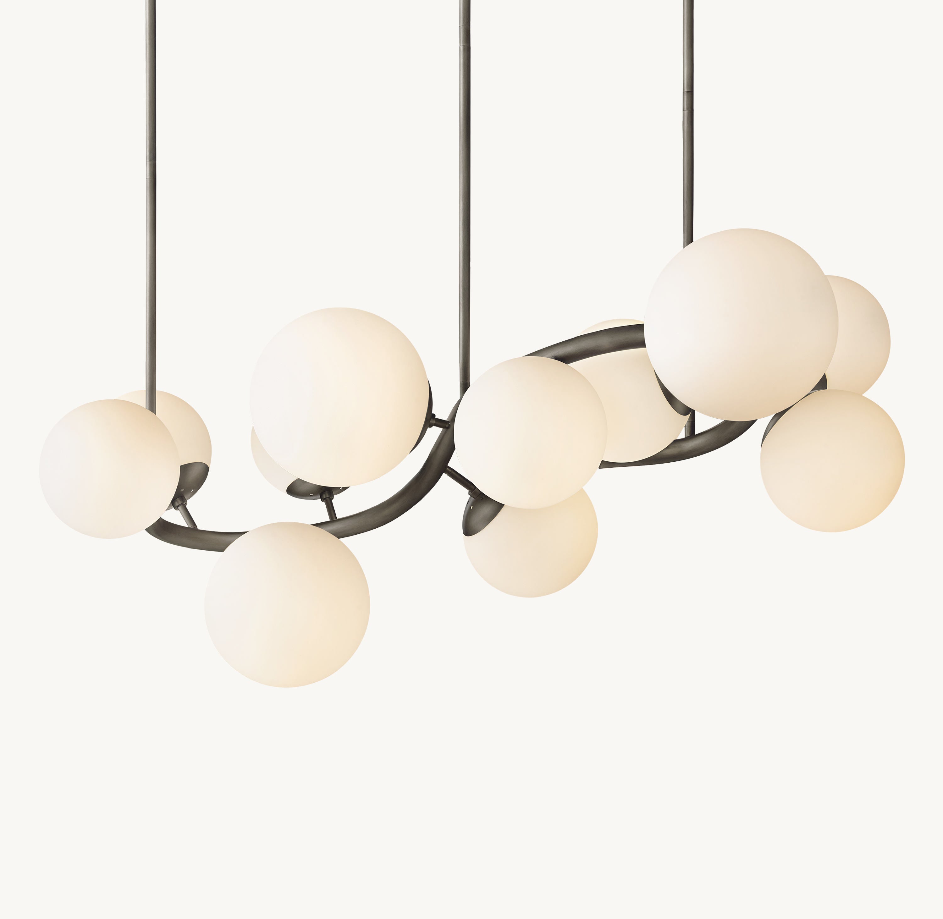 Keefe Glass Curve Chandelier 41"D - Zonesus