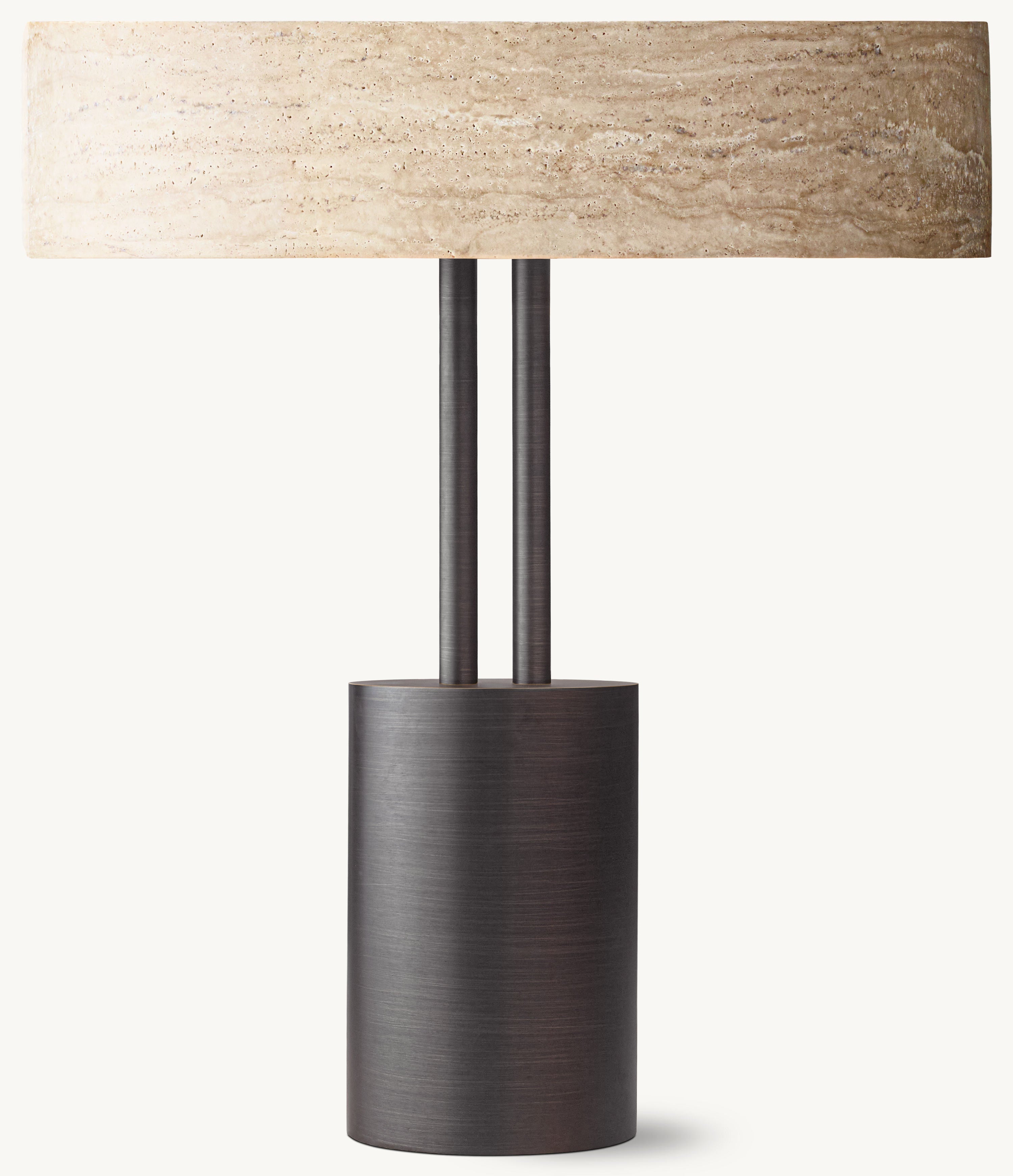 Claudio Travertine Halo Table Lamp 15''D - Zonesus