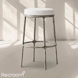 Thaddeo Backless Fabric Swivel Bar & Counter Stool - Zonesus