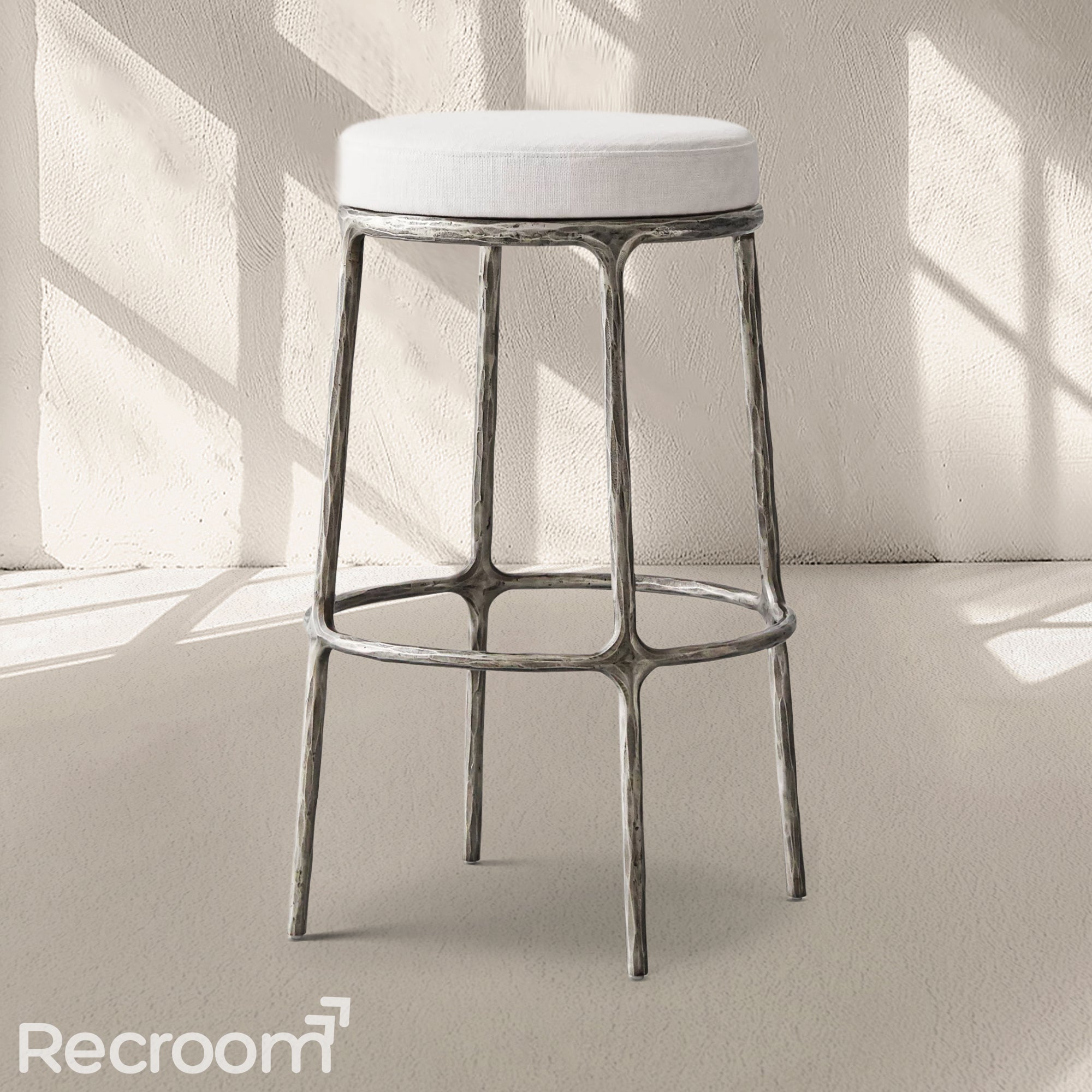 Thaddeo Backless Fabric Swivel Bar & Counter Stool - Zonesus