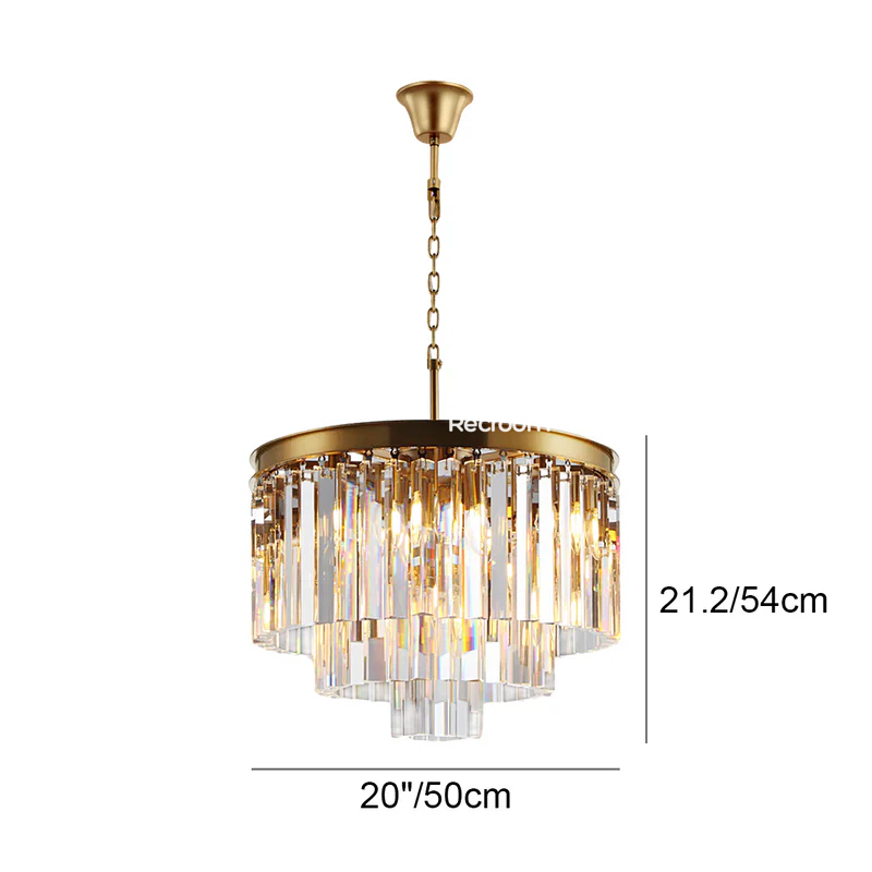 Odean Round Chandelier 20" 32" 44" Tiers - Zonesus