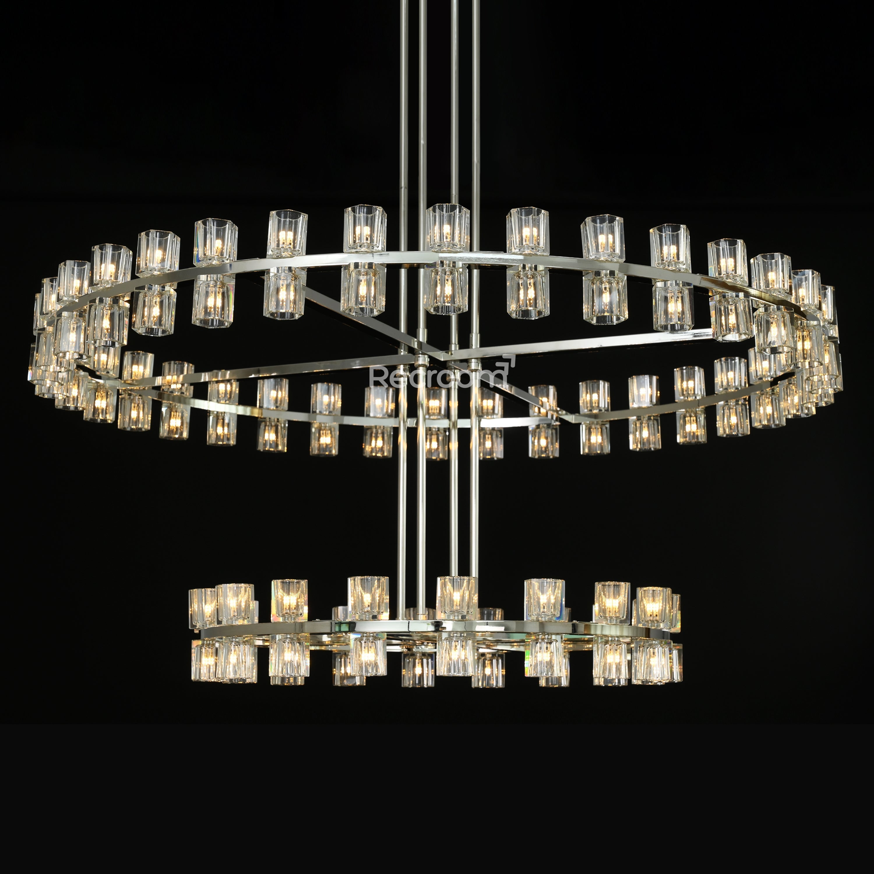 Arcachonest LED Round 2-Tier Chandelier 60" - Zonesus