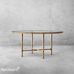 Thaddeo Glass Round Dining Table - Zonesus