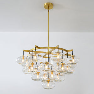 Cabretten Clear Glass Round Chandelier 48" - Zonesus