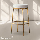 Thaddeo Backless Fabric Swivel Bar & Counter Stool - Zonesus