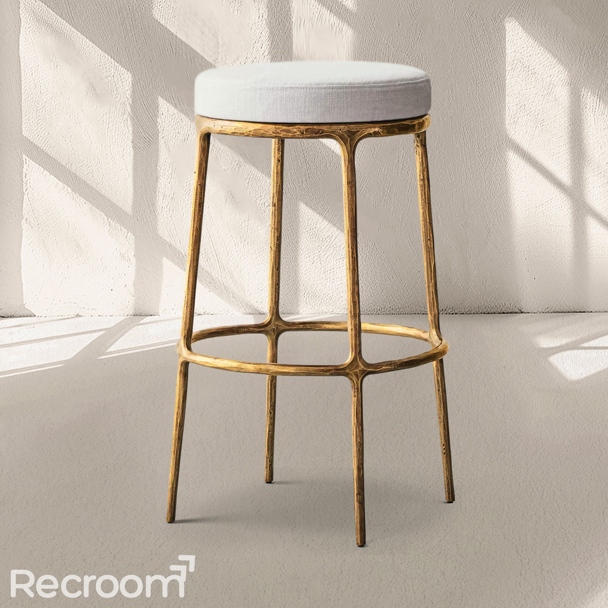 Thaddeo Backless Fabric Swivel Bar & Counter Stool - Zonesus