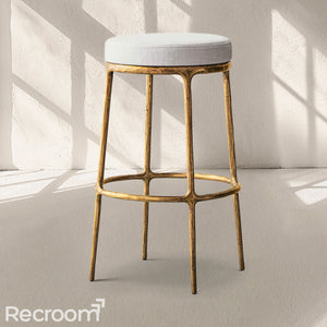 Thaddeo Backless Fabric Swivel Bar & Counter Stool - Zonesus